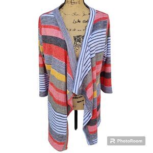 Dearcase Cardigan Womens SZ Md Asymmetric Casual Summer Vacation Loungewear Work
